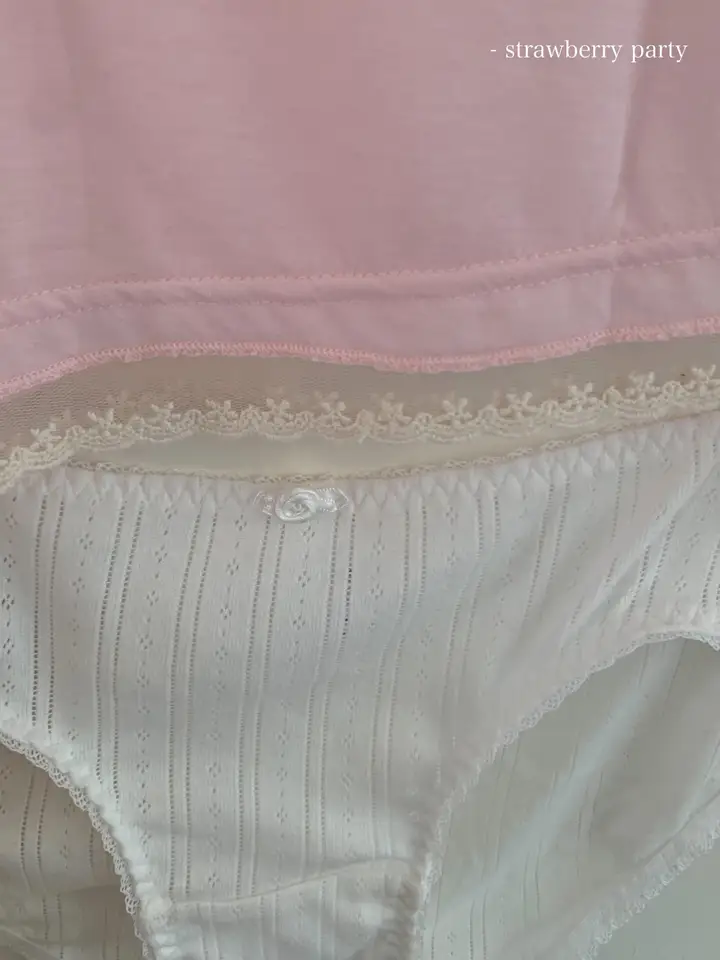 白いバラのデザインの女性用三角パンツ【全棉・薄手・夏用】