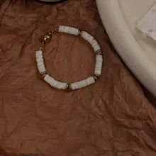 天然白貝のブレスレット【気品ある文芸風・フランス風・ヴィンテージデザイン】