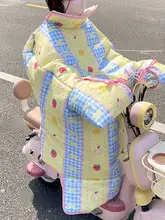 花柄 電動バイク用 風よけカバー【冬用・裏起毛・防水・防風】