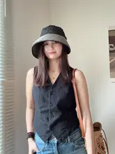 カラーコンビネーションの大きなつばの日よけ帽子【折りたたみ式・フェイスカバー付き・女性用】
