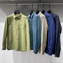 アウトドア向けシンプル無地ストレッチシャツ【ビジネスカジュアル・長袖】