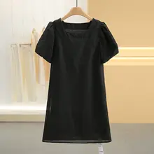 魅力的な方領のスリムフィットバブルスリーブワンピース【夏用・スタイリッシュデザイン】（セットアップ対応）