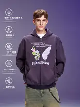 パーカー メンズ ニット クロー 花柄 蝶々 プリント アメリカンスタイル ストリート 秋 アウター「SuaMoment」