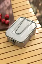 Tiartisan 純チタン製 四角いお弁当箱【密閉型・アウトドア用・携帯便利】