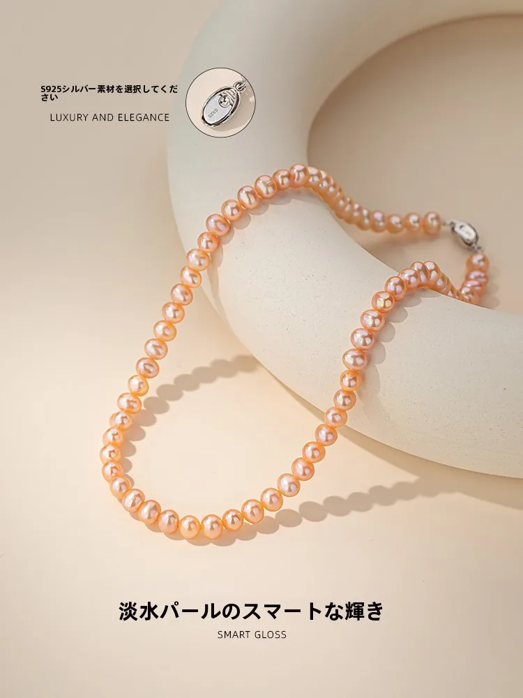 長めのネックレス レディース おすすめモデル：淡水パールネックレス【純銀・ロングネックレス・鎖骨にかかるデザイン】