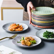 家庭用 陶磁器製 6インチ浅皿【クリエイティブデザイン・丸型・ケーキ皿・高級感】