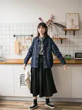 ブラックのハイウエストワイドレッグパンツ【春秋用・学生向け・七分丈・ゆったりデザイン】（セットアップ対応）