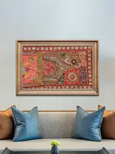 ウォールアート 手刺繍 エスニック ボヘミアン インド 壁掛け リビング 玄関 ダイニング インテリア