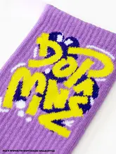 秋用カラフルコットンソックス【紫・中筒・男女兼用・スポーツ用】