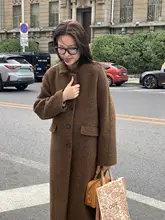 播言 デザイン キャメルカラー アルパカ毛コート【高級感ある重厚な素材・クリスマス・年末年始向け】