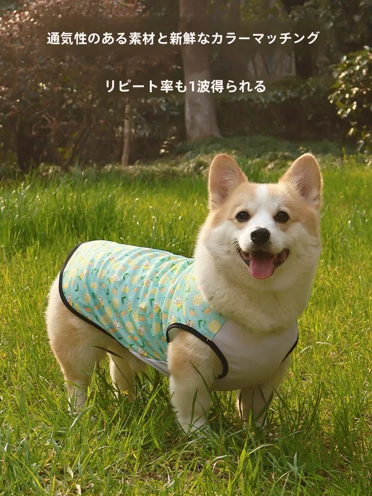 春夏用 薄手防虫＆防汚ペット用ベスト：柴犬・コーギー対応の着せやすいデザインと通気性の実証