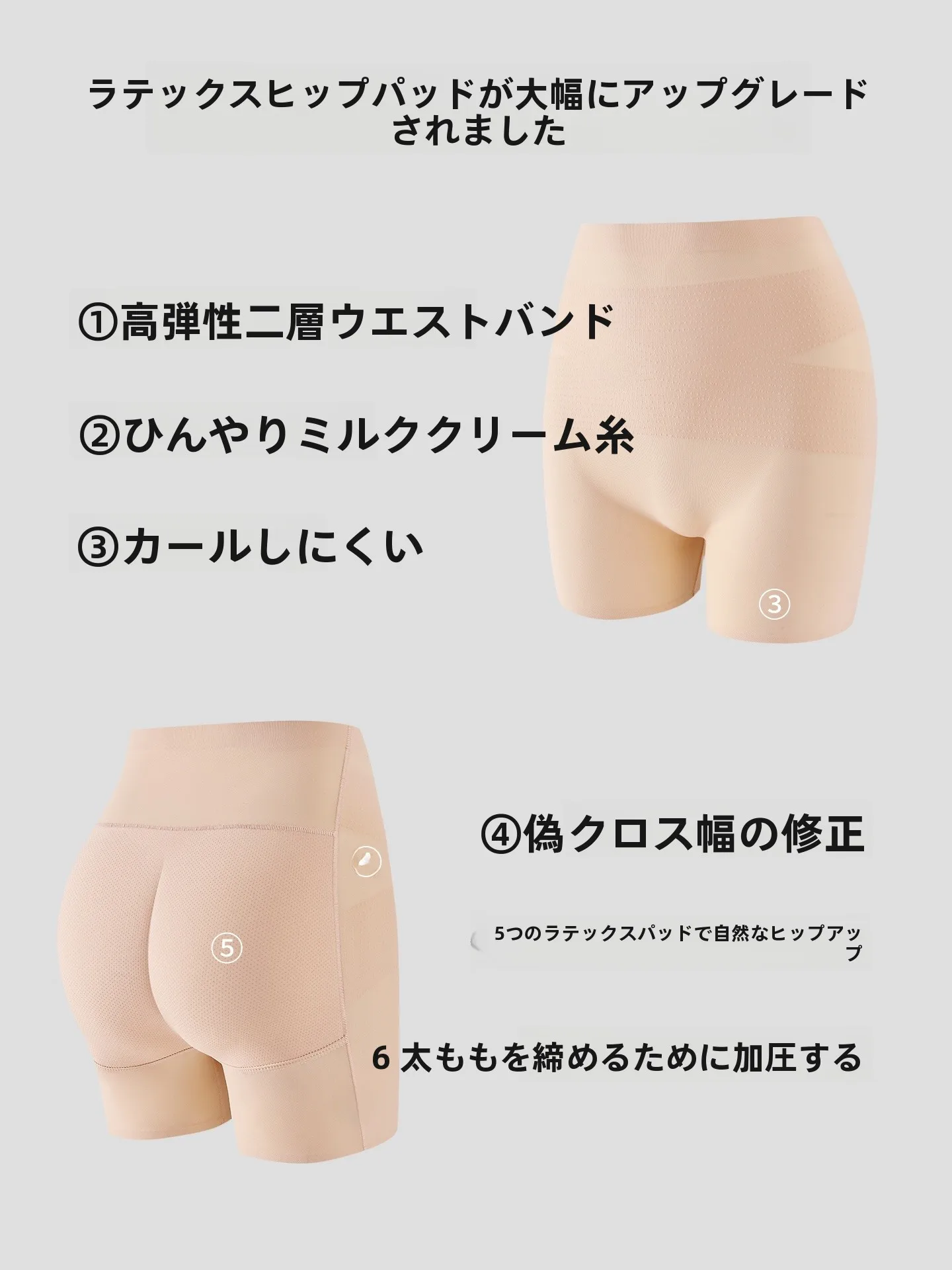 高腰収腹パンツでしたばらぽっこり解消：無痕デザインとヒップアップ効果の実証