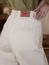 SimpleRetro 高腰ストレートデニムパンツ【レディース・カジュアル・ワイドレッグ】