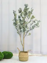 北欧風フェイクユーカリ盆栽植物【インテリア装飾・リビング用・グリーン】