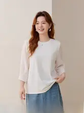 クルーネックのカジュアルTシャツ【夏用・大きいサイズ・シンプルデザイン】