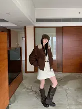 カジュアルなヴィンテージ風コーデュロイジャケット【厚手・冬用・女性用】
