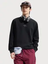 LINING メンズ春用トレーニングスウェットシャツ【長袖・クルーネック・ニット素材】（セットアップ対応）