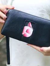 レトロ牛革クラッチ財布【民族風・携帯電話用・和式宴会・旅行用】