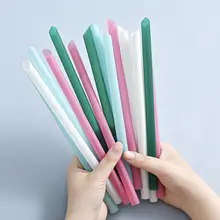 使い捨てプラスチックストロー【カラフル・透明・黒・細太タイプ・長さ調整可能・個包装】