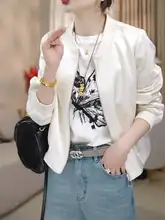 刺繍入りボンバージャケット【レディース・ショート・カジュアル・アウター・体型カバー】
