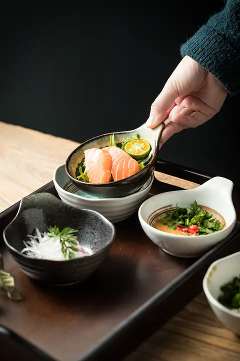 取っ手付き 小鉢 陶器 調味料用 汁物 麺 デザート フルーツ サラダ おつまみ 付け合わせ
