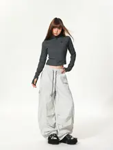 秋用全体裏起毛ワイドレッグパンツ【防風・レトロスタイル・女性用】（セットアップ対応）