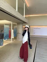 ヴィンテージ風レッドウォッシュ作業パンツ【フィット・ストレートレッグ・女性用】