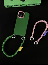 手作り編みデザインのスマホストラップ付きハンドバッグ【丈夫で衝撃吸収のクマのチャーム付き】