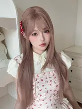 ロングウィッグ【層次感あるストレート・可愛いラブリー風・フルウィッグ・春の雰囲気】（セットアップ対応）