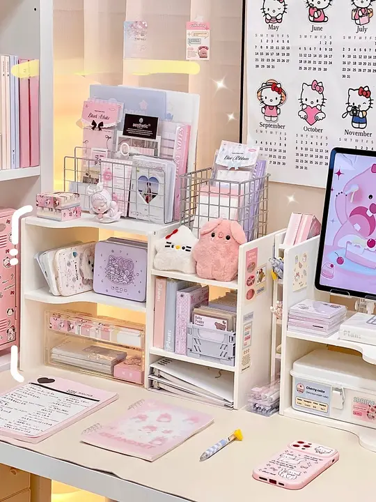 シンプルデザインのデスク収納ラック【文房具・書籍・オフィス用・ペンスタンド付き】