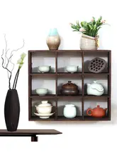 無垢材製 茶器収納ラック【多宝格・功夫茶具用・コンパクトデザイン】