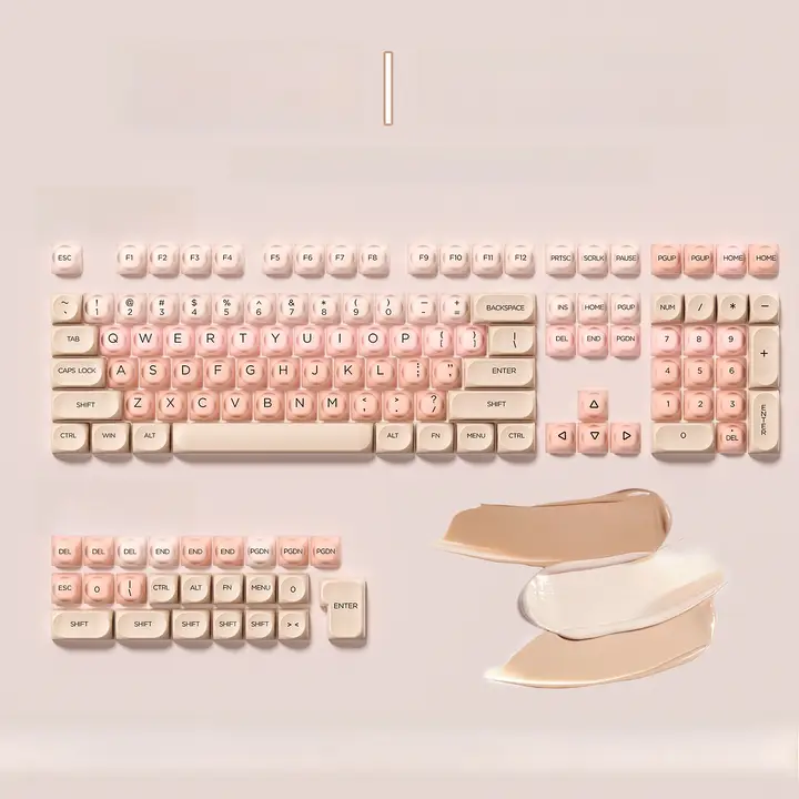可愛いデザインのゲーミングキーボード用キーキャップ【二色・マット仕上げ・女性向け】（セットアップ対応）