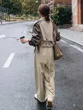 オシャレなカジュアルケープコート【カーキ・春秋用・ゆったりデザイン】