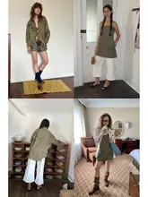 リネンコットン混紡レトロイラスト刺繍ブラウス【春夏用・女性用・カジュアルスタイル】（セットアップ対応）