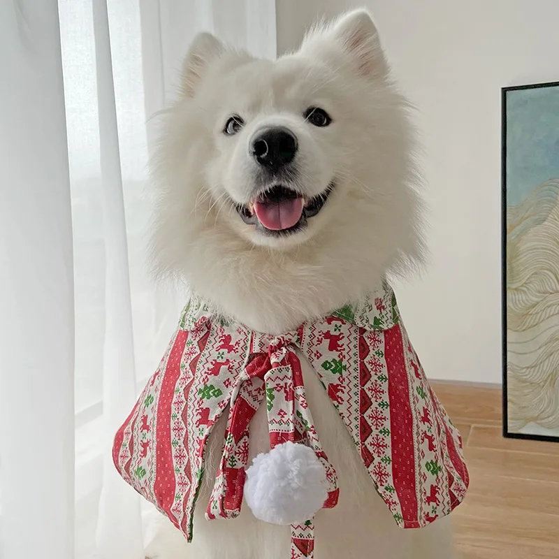 クリスマス犬用マント風セットアップ：秋冬に最適な防寒・デザインバランス