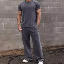男性用ワイドレッグスポーツパンツ【ゆったりフィット・アウトドア・カジュアル直筒】