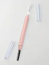 ダブルヘッド眉ブラシ【スパイラルデザイン・携帯用・キャップ付き】
