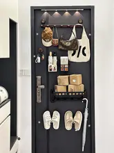 中古風の壁掛けキーラック兼コートフックシューズラック【玄関用・収納・デコレーション】