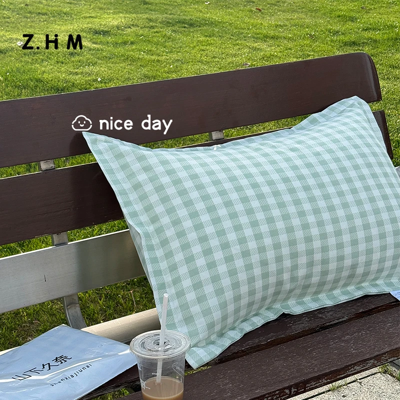 涼感枕カバー：竹繊維格子柄で夏の快適さを実現