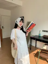 レース刺繍ブラウスとスカートのセットアップ【フレンチスタイル・大きいサイズ・女性用】（セットアップ対応）