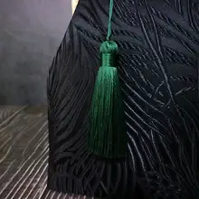 手提げバッグ【竹柄・黒いフェザー・中華風・ハンドメイド・母の日ギフト】