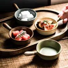 手持ち陶器ディッシュ【家用・小皿・調味料用・おしゃれなデザイン】