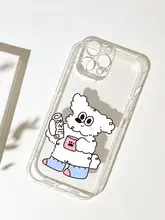 犬デザインの透明スマートフォンケース【iPhone対応・耐衝撃・シリコン製】