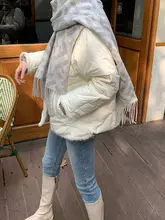 ショートデザインダウンジャケット【女性用・白鹅绒・ファー風パネル】