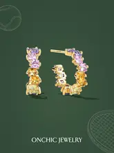虹色のキャンディーイヤリング【ファッション・レトロスタイル・女性用・個性的なデザイン】