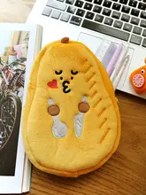可愛い木瓜デザインの毛 Plushペンシルケース【大容量・学生用文具収納】
