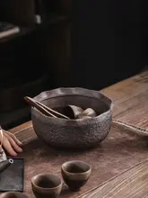 大号粗陶茶洗【手作り・日本式・ハンマーテクスチャ】