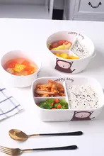 電子レンジ対応 分割式陶器お弁当箱【蓋付き・学生・テーブルウェア・スープ用】