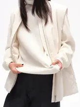 極上の柔らかさ！2色展開タートルネックニットセーター【ワイドシルエット・リブ編み】