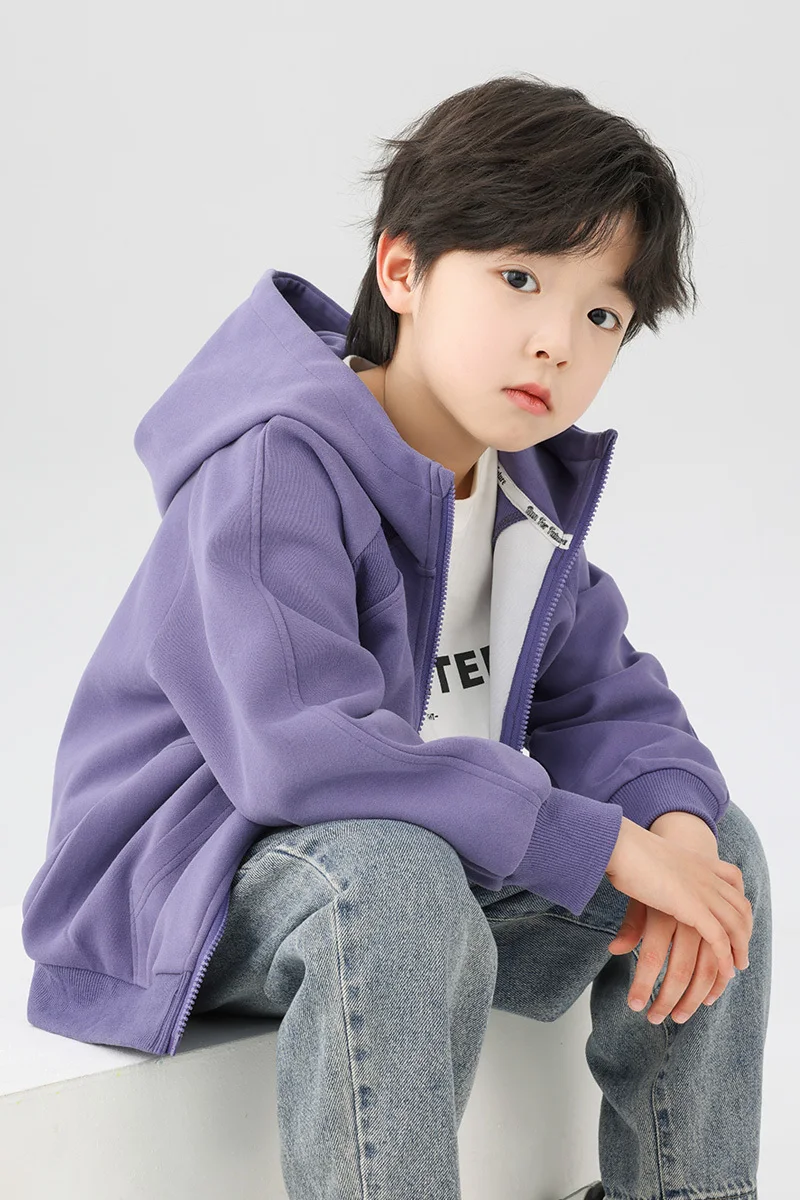 男の子用アウター【フード付き・カジュアル開襟・春用】